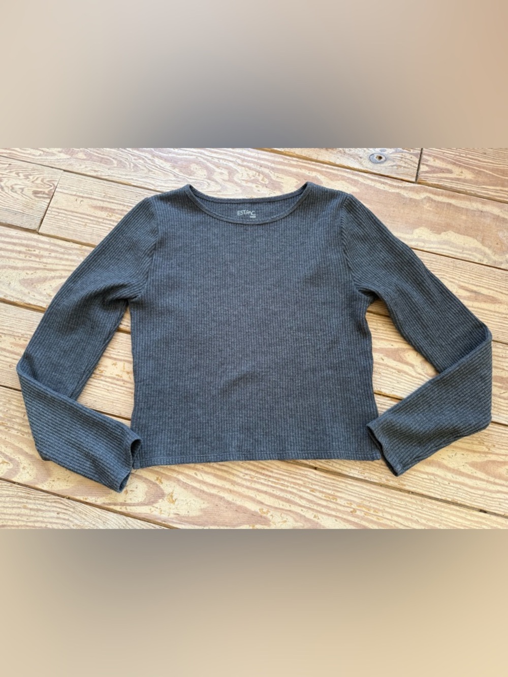 Pacsun waffle knit long-sleeve crop top size m